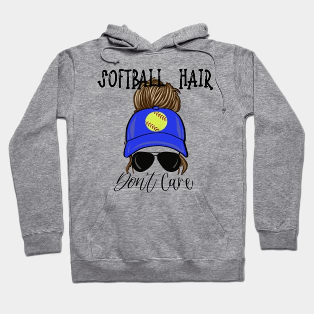 Softball Hair Don’t Care Girl Messy Bun in Cap Hoodie by Sheila’s Studio